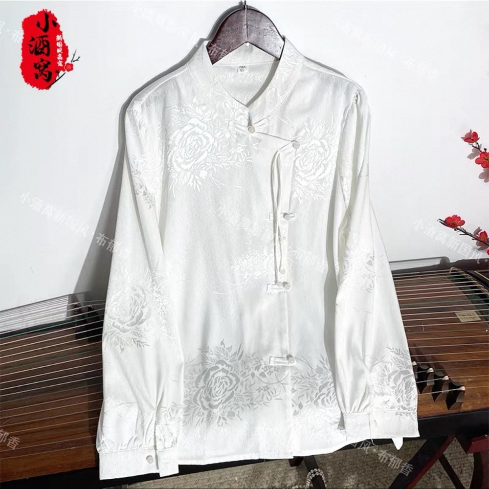 Elegant White or black Floral women Shirt